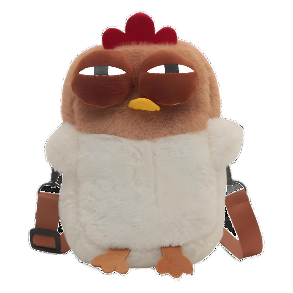 Cute Funny Fluffy Chicken Plush Bag Cartoon Doll Crossbody Shoulder Bag