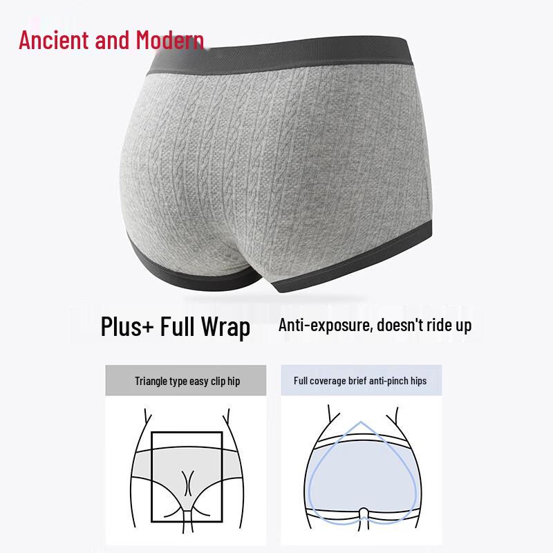 GUJIN Women's Class A Cotton Boxer Briefs with Mulberry Silk Crotch (4-Pack)