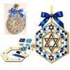 Mosaic Tiles DIY Wreath Craft Set Star of David Menorah Wreath New Wooden Ring Base  Mosaic Art Kit