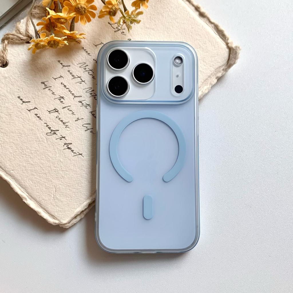 Applicable To IPhone 17 Promax Mobile Phone Case Apple 16 Transparent Ice Fog Matte Magnetic Suction 15 Semen Hole Protection Case