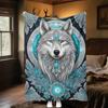 Wolf Plush Blanket Soft Comfortable All Seasons Perfect Sofa Office Naps Outdoor Travel Makes Great Gift