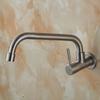 Wall Mounted Rotatable Kitchen Faucet Stainless Steel Single Cold Water Faucet  Washbasin