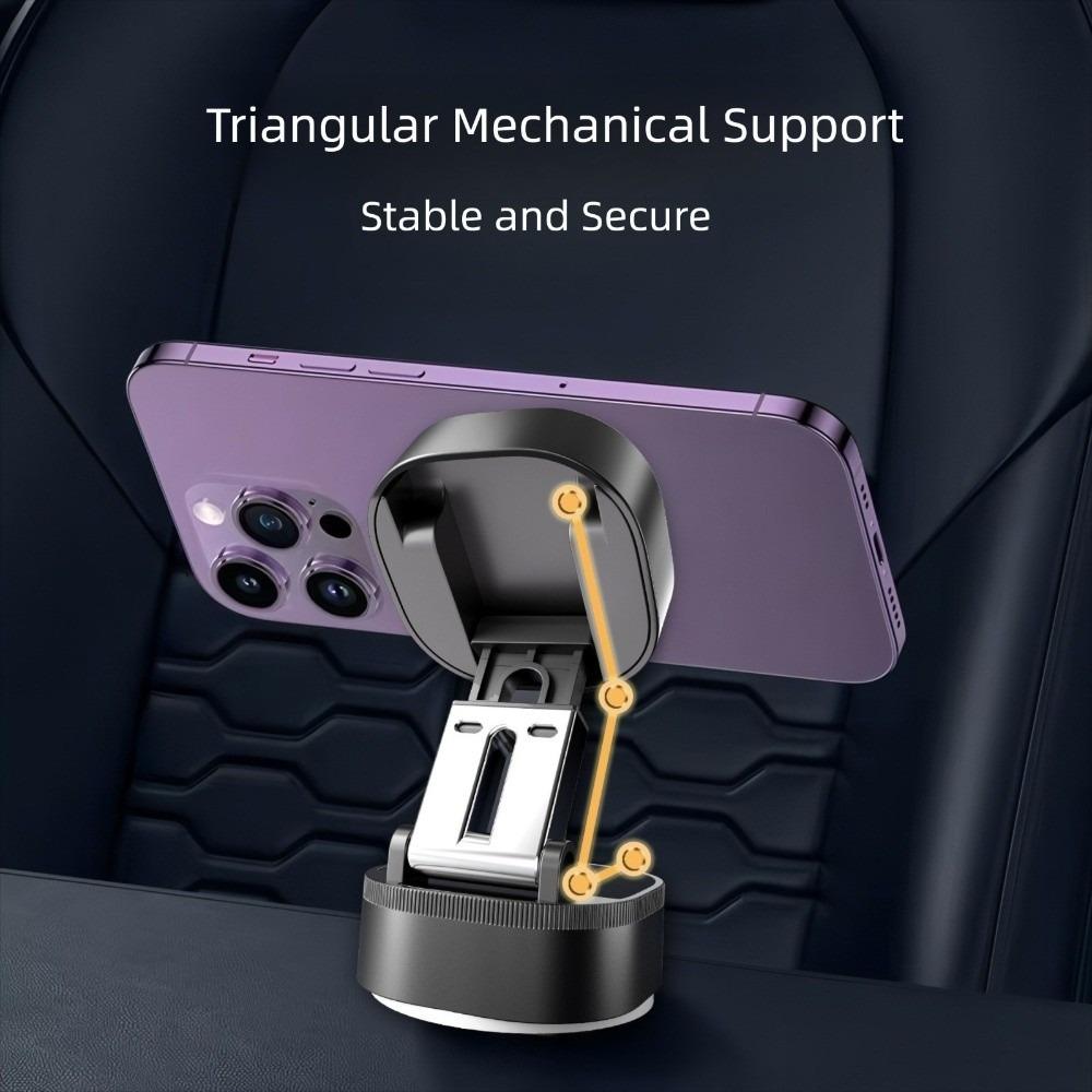 360° Rotation Magnetic Car Phone Holder With Vacuum Suction Cup Car Mount Dashboard Phone Bracket Retractable Folding