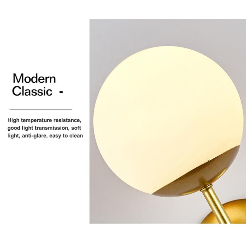 European style glass ball bedside wall lamp gold black swing arm wall lamp bedside room bedroom living room wall decoration art