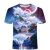 Summer New 3D Digital Printed Men's Trendy and Versatile Chinese Style Personalized Casual Round Neck Short Sleeved T-shirt