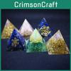 Belle Pyramide d'Orgonite Fabriquée à la Main Ornée de Cristaux Naturels Pour une Décoration Enchanteresse