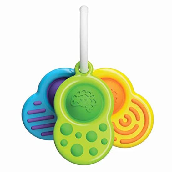 Fat Brain Toys Fat Brain Toys Dimple Clutch Baby Toy Teething Fidget Toy Genuine Lime Green FA348-1 Yellow, Blue,
