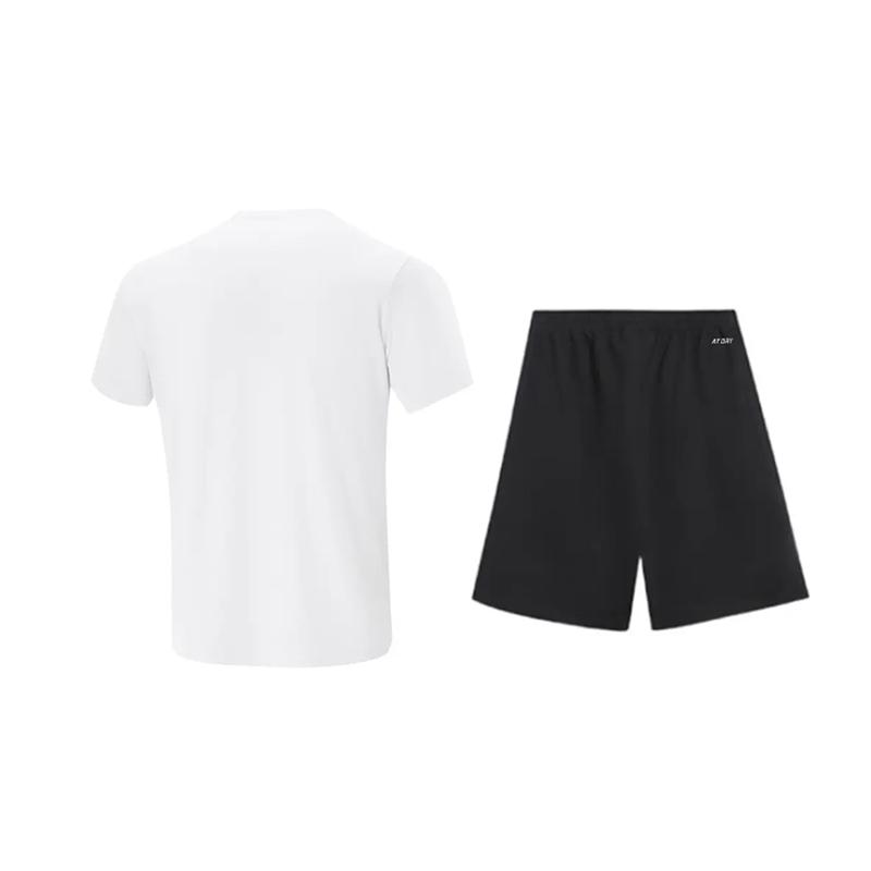 Li Ning Logo Comfortable Quick-Dry Breathable Round Neck Simple Versatile Casual Sports Suit Unisex Sportswear ATSV597-1+YKSV149-1