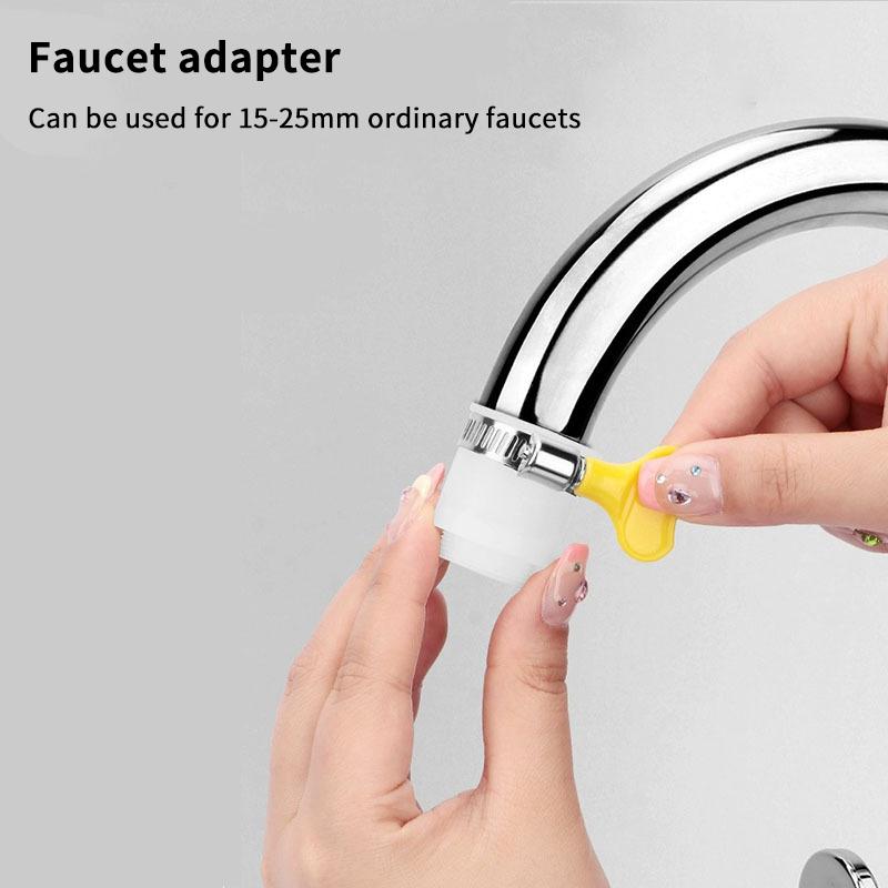 Water Tap Connector Thick Brass Threaded Adapter Tap Adapter Water Faucet Extender Adjustable Yellow Plastic Handle Hand Twist