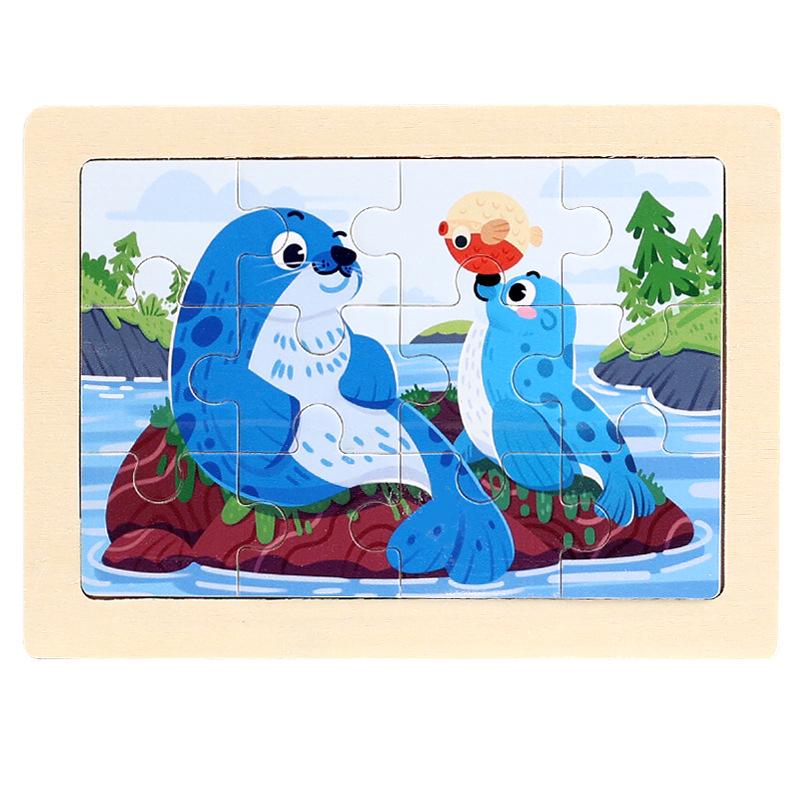 Early Education Wooden 20-Piece Puzzle Board for Infants and Young Children (Ages 0-6)