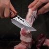 Handmade Forged Chef Butcher Cleaver Stainless Steel Multi-Purpose Professional Kitchen Knives for Fruit BBQ Cooking