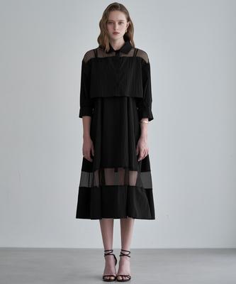 Leni And Mccoy Organza Color Block Shirt Set Dress Mm05Tp002Hjy