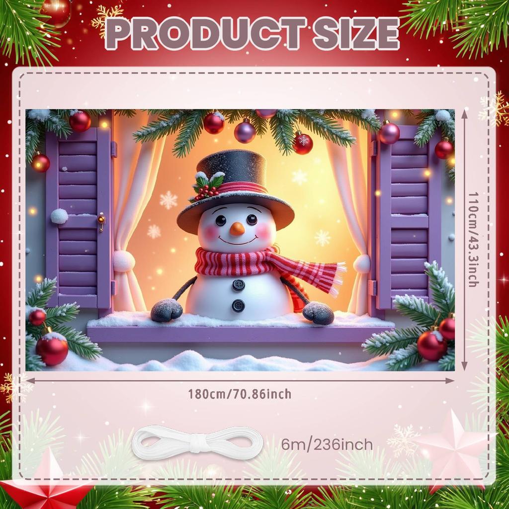 Snowman Display Christmas Ornaments Christmas Decoration Banner Christmas Banner Snowman Design Festive Display For New Year