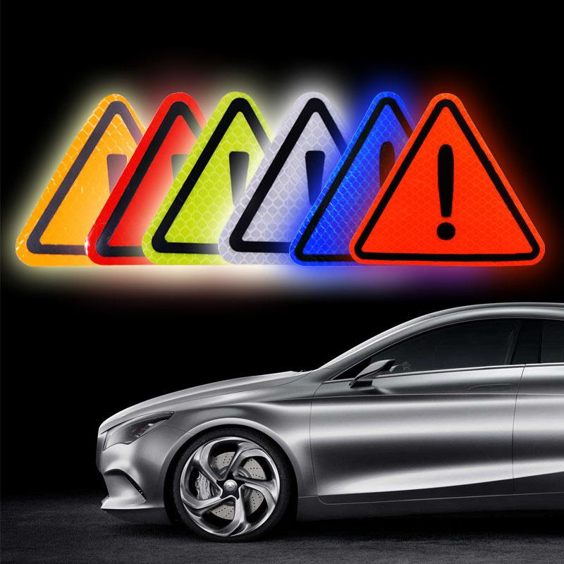 Car 110mm Triangular Reflective Stickers Danger Signs Car Stickers Car Rear Safety Warning Signs Reflective Stickers