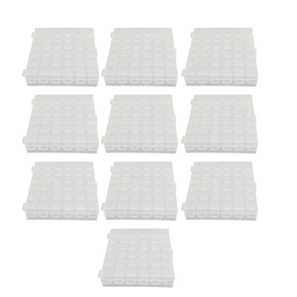 10 Sets Bobbins 36 Compartments Light Weight Clear Transparent Plastic Bobbins with Case for Sewing Machine