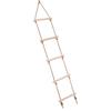 Kids Active Climbing Toys Wooden Rope Ladder 5-Level Doubles as Swing Accessory Suitable Outdoor Playground Indoor Backyard