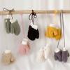 1 Pair Of Children's Gloves Solid Color Plus Velvet Warm Hanging Neck Gloves For 2-6 Years Old Kids