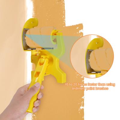 Paint Edger Roller Brush Kit Plastic Wall Paint Roller with Extension Pole and Tray Trimming Color Separation Paint Roller Safe