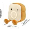 Children's Cute Digital Alarm Clock with Night Light Plush Toast Light Without Ticking for Children's Room,Bedroom, Snooze Function, USB Rechargeable