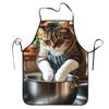 Cat Gray Tabby Kitten And Colorful Apron Chef Cooking Tablier Waterproof Bib Kitchen Cleaning Pinafore for Women Men Painting
