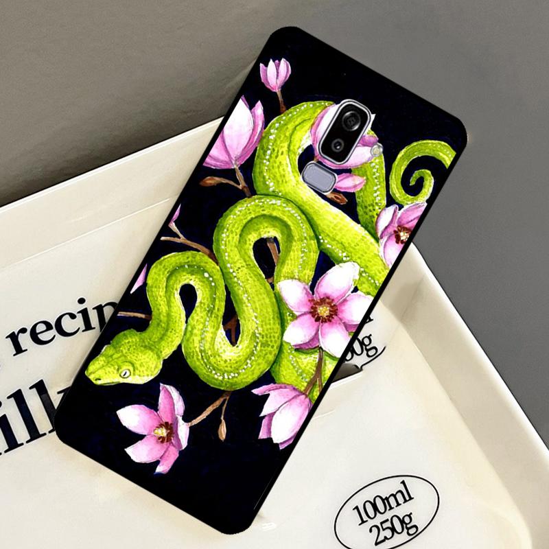

Fashion Snake Flower Case For Samsung Galaxy J7 J1 J5 J3 2016 A3 A5 2017 A6 A7 A8 A9 J4 J6 Plus J8 2018 Cover A9 2018