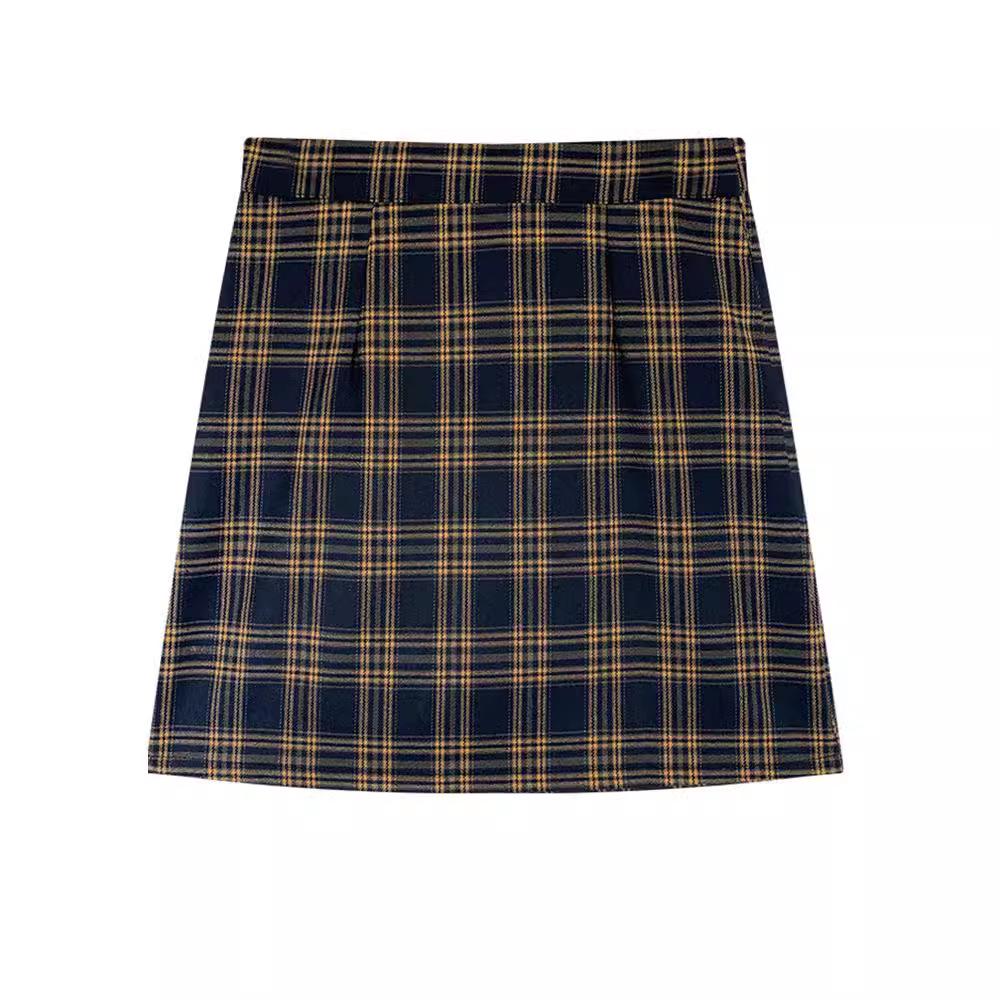 Fustă în carouri cu talie înaltă, linie A, pentru femei - Tendință toamnă/iarnă 2023