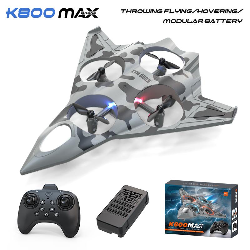 K500 MAX RC Plane Fighter 2.4G Remote Control Stunt Glider 360 ° Rolling Flight Flying EPP Foam Airplane with LED Toys for Kids