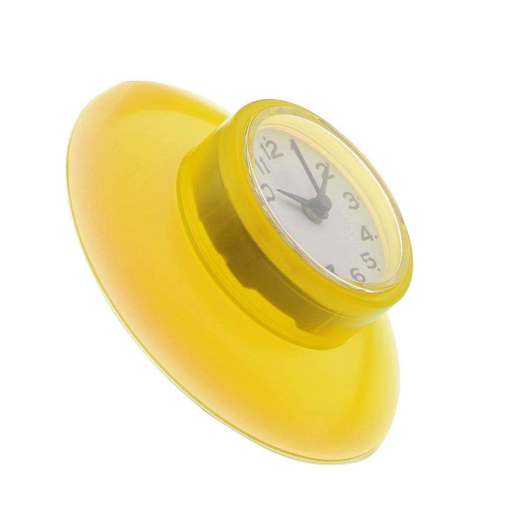 Mini Wall Clock Waterproof Suction Cup Silent Sucker Clock for Bathroom Mirror Kitchen Tile