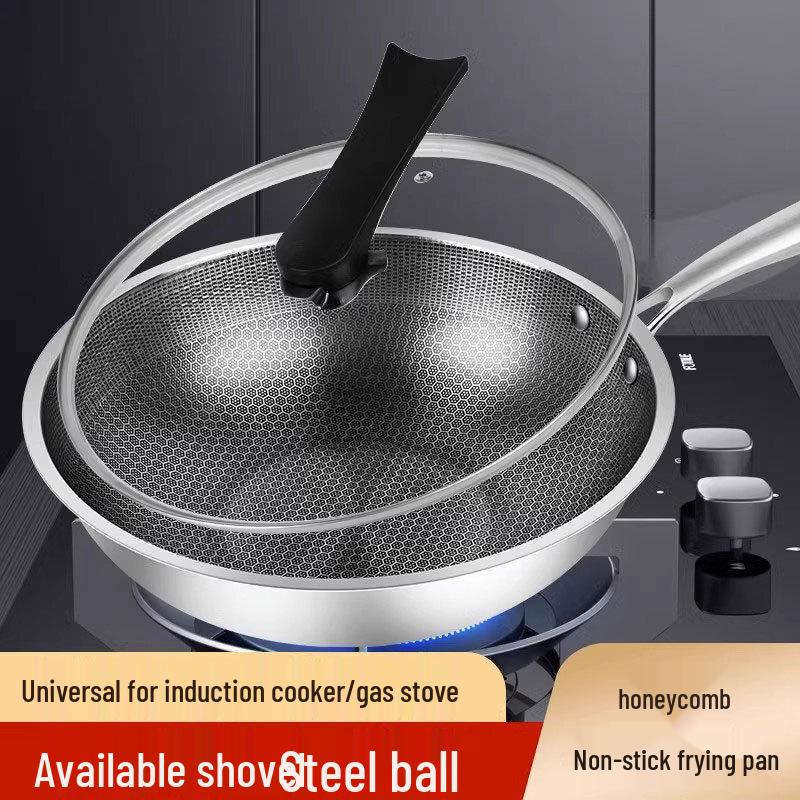 ZISIZ Food Grade 30cm Stainless Steel Wok