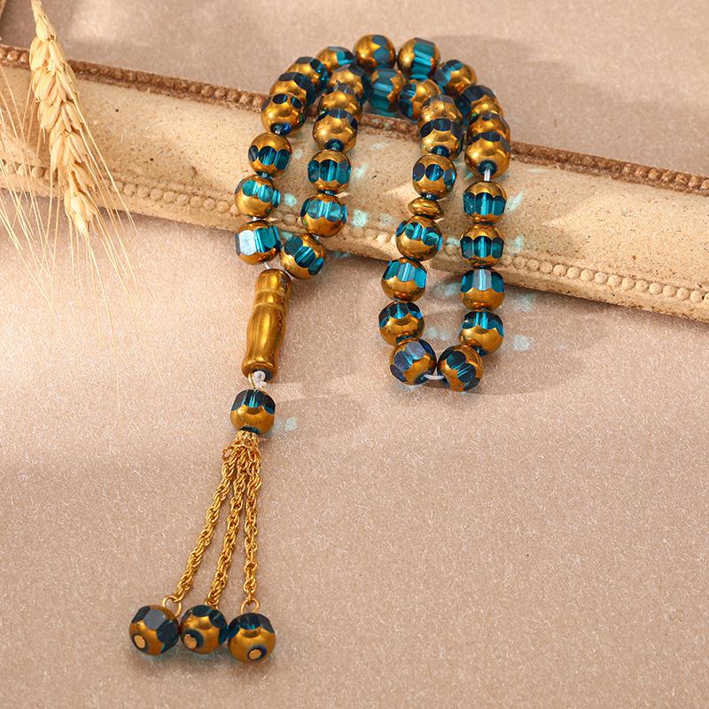 Islamiske Roseperler Bengal Arabisk Mote Herresmykker Bønneperler 10mm 33perler Tasbih Metall Tasbaha Muslimske Gave Tilbehør