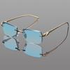 Fashion Rimless Rectangle Sunglasses Women Gradient Y2K Sun Glasses Shades Men UV400