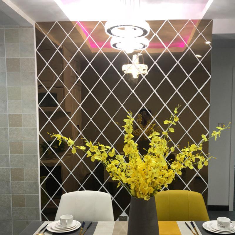 Ruit Patroon Acryl Wandspiegel Decoratieve Sticker