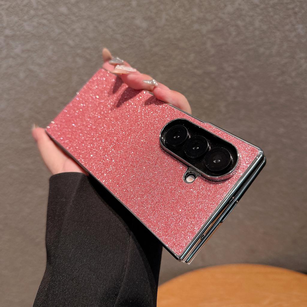 Samsung ZFold7 Folding Mobile Phone Case ZFlip7 Electroplated Flash Powder 4 5 6 Full Cover Anti Fall Hard Cover