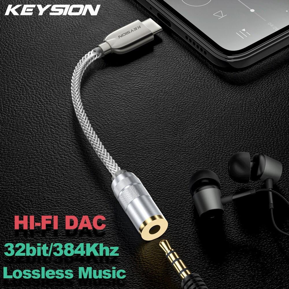 KEYSION DAC Earphone Lossless Music Decoder USB Type C to 3.5mm/2.5mm/4.4mm HD Hi-Fi Digital Audio Headphone Amplifier Adapter