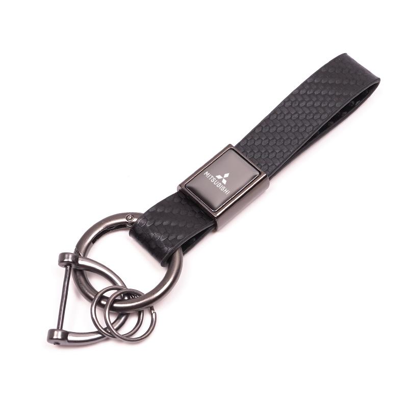 

Carbon Fiber Texture Car Key Chain Ring Auto Keychain For Mitsubishi Lancer Outlander Pajero ASX Colt I200 Space Delica Triton