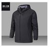 SPring and Autumn  Men's Storm Jacket Fashion Port Wind with Hooded Windproof Coat Tooling Youth Tide Big Pocket Des