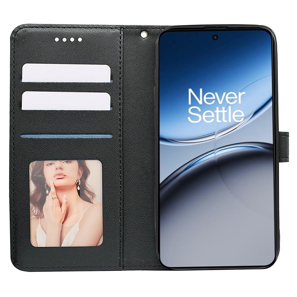 

For OnePlus Nord 4 Case Anti Scratch Splicing Imprinted Rhombus Leather Phone Cover Black