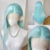 Mint Green Lace Front Wig for Women 13*4 Lace Frontal Long Straight Hair Wigs High Quality Fibers Synthetic Lace Wig for Cosplay