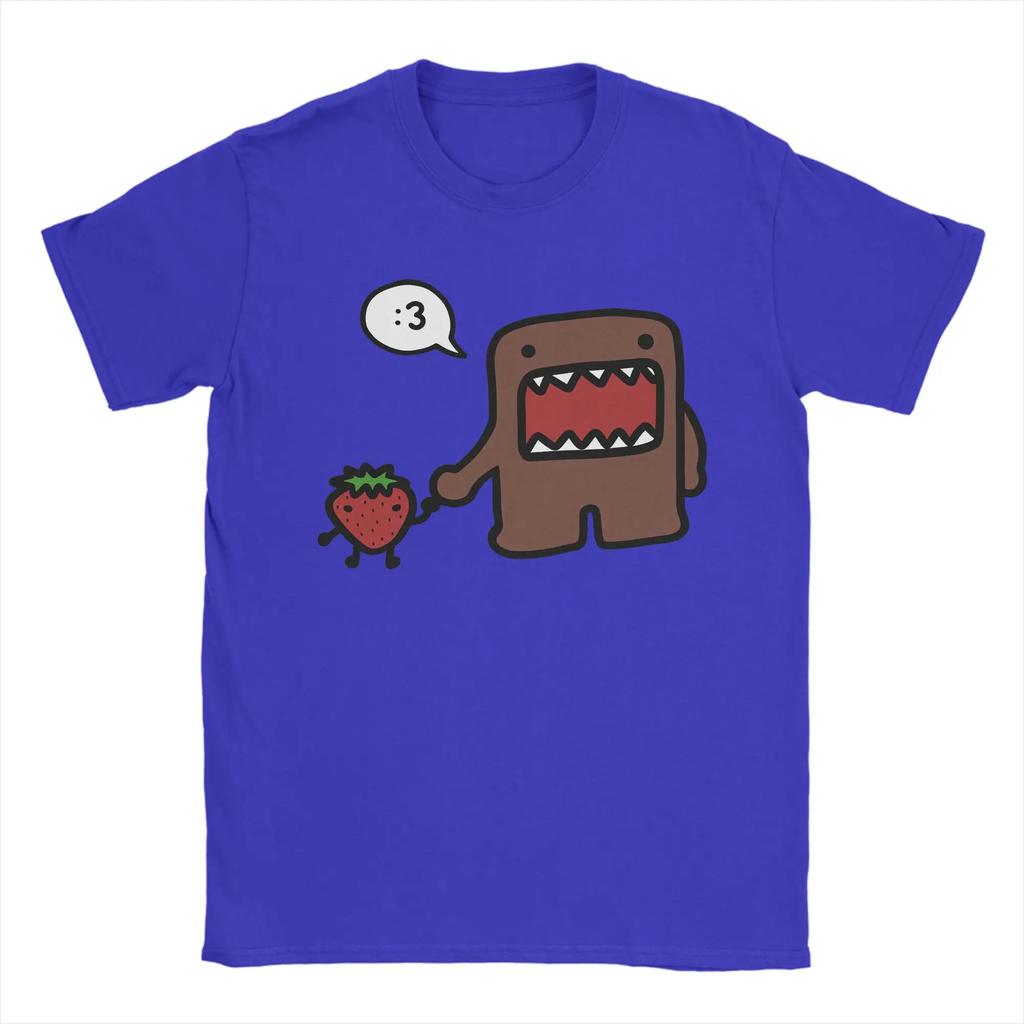 Streetwear TShirt Domo Kun Cotton TShirts Hipster Tee Shirt for Mens Beach Y2K Basic Printed Short Sleeve Clothes