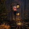 Outdoor Festive Ground Stakes Santa Garden Stake Light, Solar Powered Crescent Moon Lamp, Double Waterproof Yard Art Glass Globes, Christmas