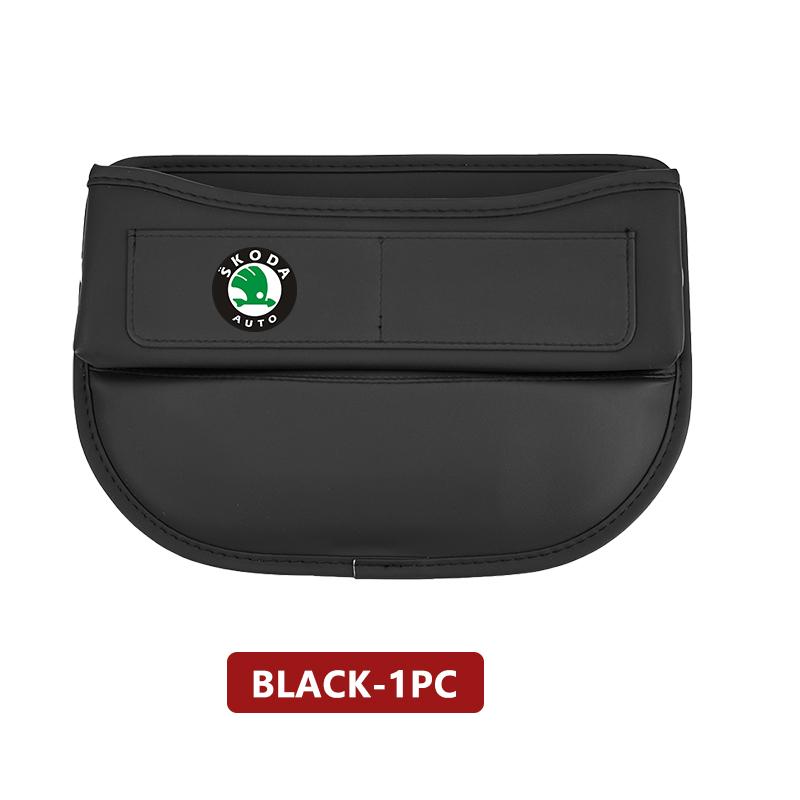 AAABT1 For Skoda Car Seat Gap Slit Organizer Leather Seat Crevice Storage Box Accessories Fabia Kamiq Superb Scala Enyaq-iV MK3 VisionS