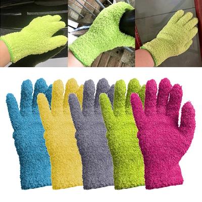 1 Pair Household Absorbent Car Care Dust Remover Coral Fleece Cleaning Glove Removal Cleaner