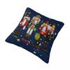 Holiday Nutcrackers Christmas Tree Pillowcase Printed Polyester Cushion Cover Decoration Pillow Case Cover Car Zipper 18''