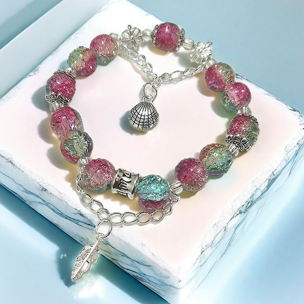 Daisy Popcorn Beaded Bracelet: Elegant Women's Hand Jewelry