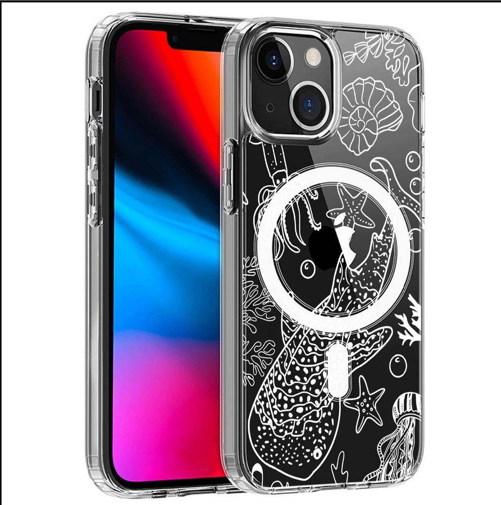 Undersea World Magnetic Transparent Case for iPhone 15/16/17 Pro Max - Full Protection