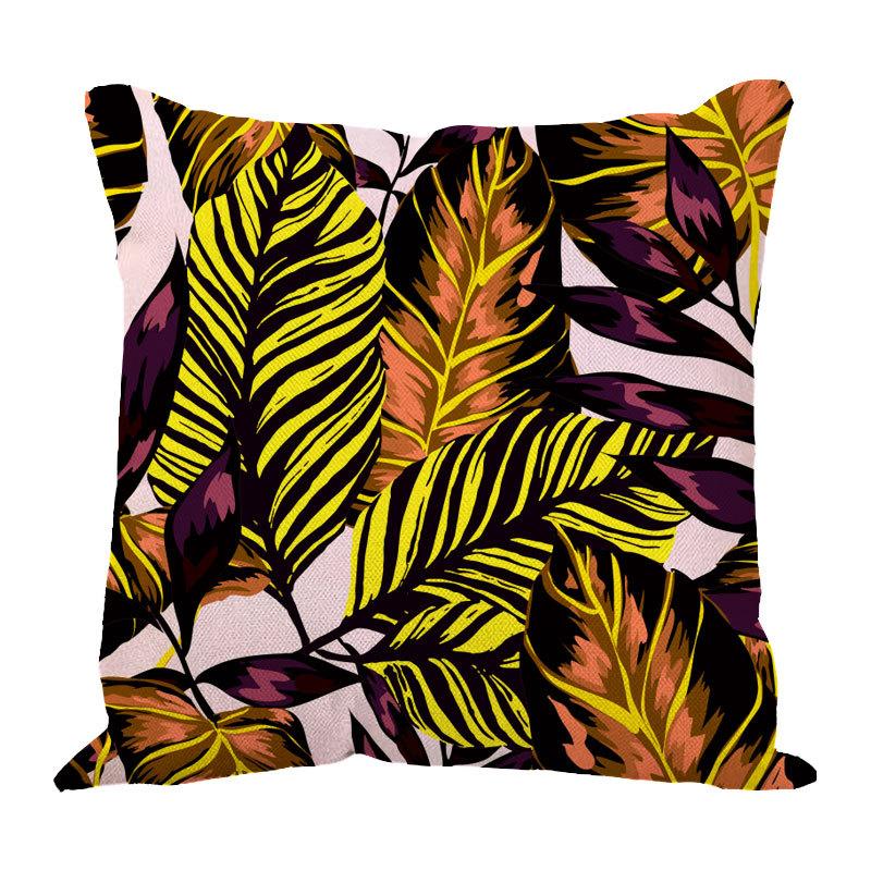 Linen Pillowcase Ins Tropical Plants Home Decoration Supplies Nordic Green Plants Design Sand Cushion Cover