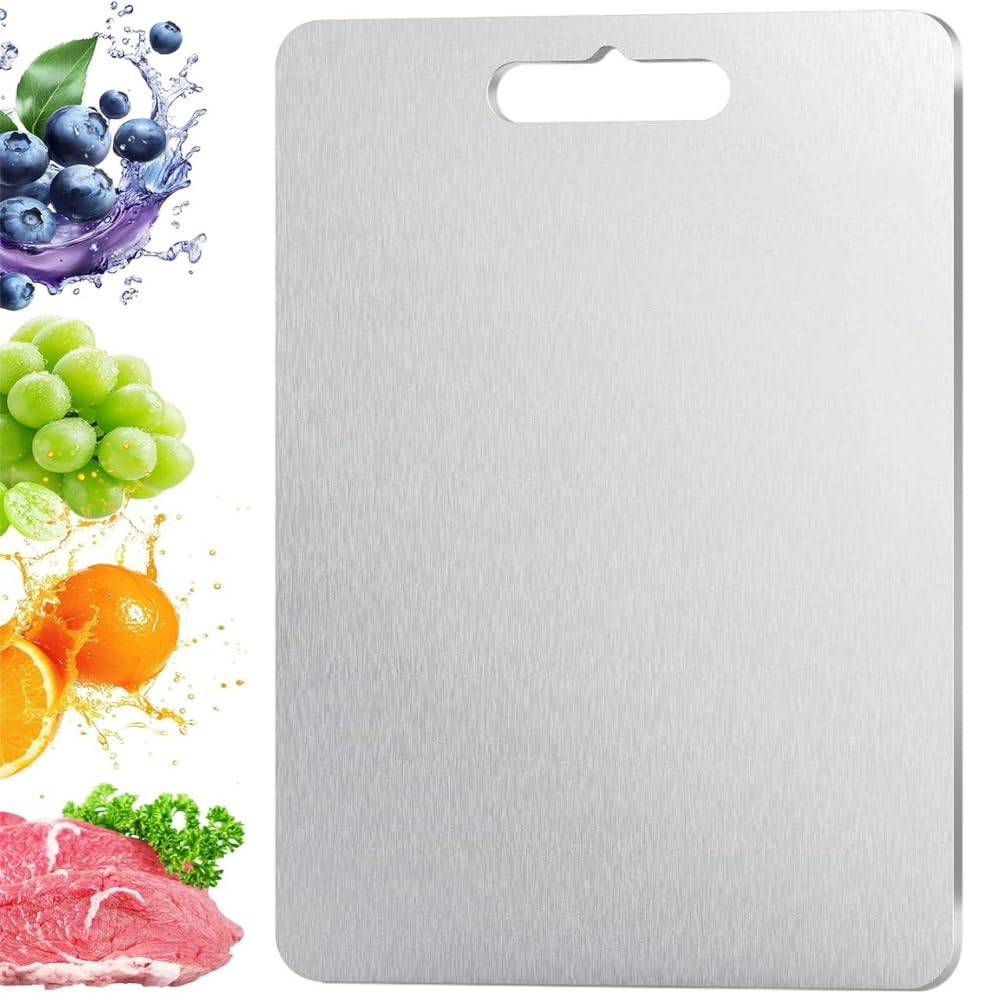 Korekaou Pure Titanium Cutting Exceptional Hygiene and Suitable for and Dishwasher Board Antibacterial, Durability, Meat, Vegetables, Fruits, Dough,