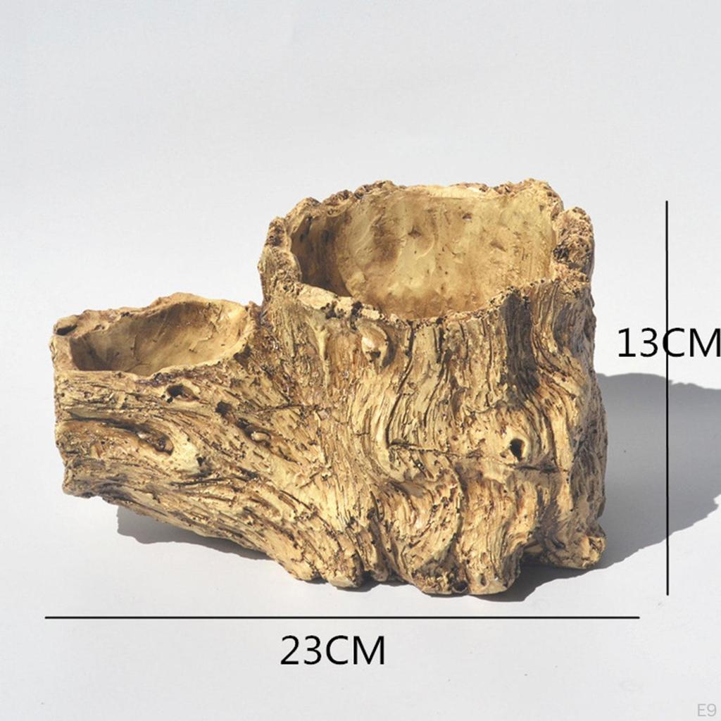 Artificial Driftwood Plante, Resin Flower Pot Container, Irregular for Outdoor