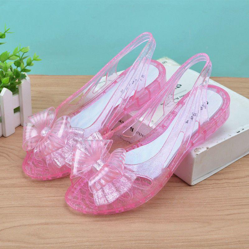 Women's Fish Mouth Plastic Sandals Summer Flat Plastic Jelly Shoes Fashion Versatile Sandals