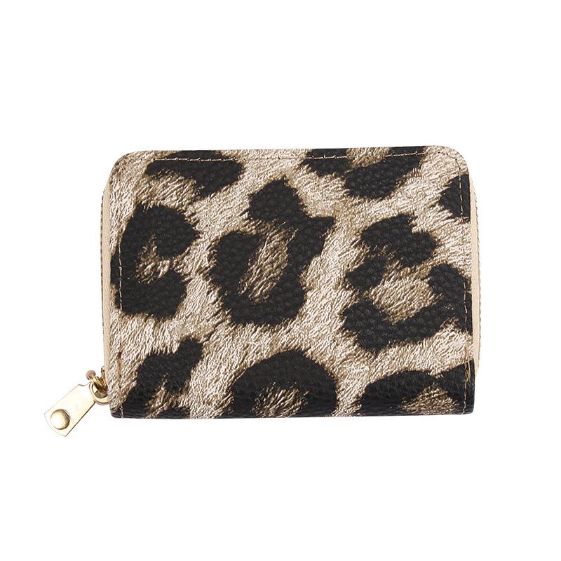 Leopard Print Multi-Card Zippered Accordion Wallet & Coin Purse